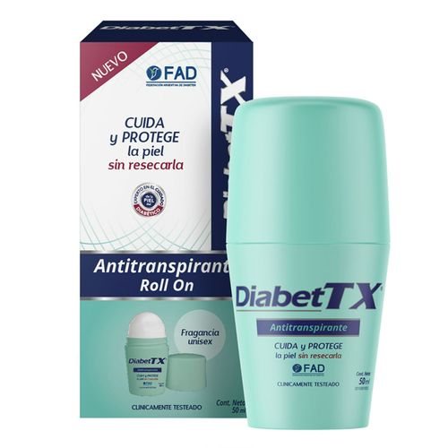 Crema corporal DiabetTX Antitranspirante Roll On 50 ml