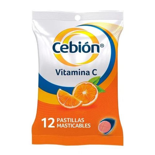 Pastillas masticables de vitamina c sabor a naranja (12 Pastillas)