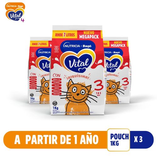 Combo leche infantil nutri plus 3 (3 pouch de 1 kg)