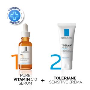 Combo pure vitamin serum C 10 + toleriane sensitive