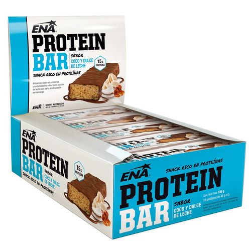 Barra protein bar coco y dulce de leche (16 barras)