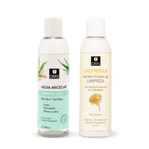 Combo limpieza facial :  agua micelar + crema de limpieza 200ml