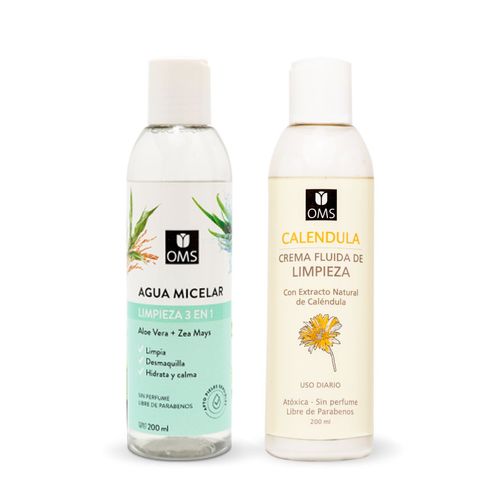 Combo limpieza facial :  agua micelar + crema de limpieza 200ml