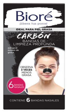 Bandas de Limpieza Facial Carbon Activado (6 Unidades)