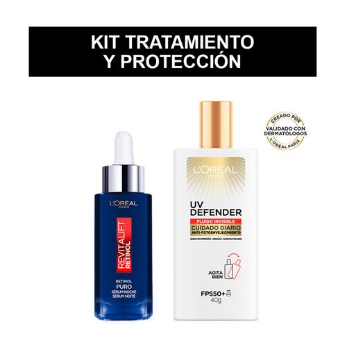 Combo tratamiento y proteccion: serum retinol + protector solar fps50