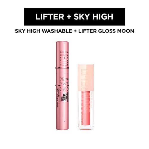 Combo de maquillaje: mascara de pestañas sky high wsh + labial lifter gloss moon