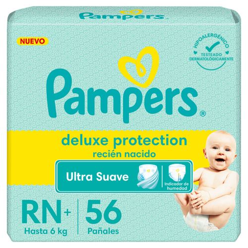 Pañales deluxe protection talle rn+ (56 unidades)
