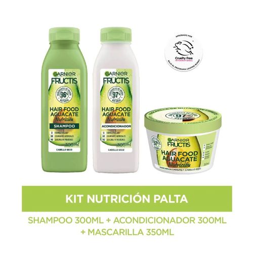Combo hair food nutricion palta: shampoo, acondicionador y mascarilla