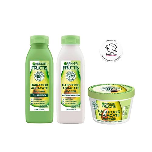 Combo hair food nutricion palta: shampoo, acondicionador y mascarilla