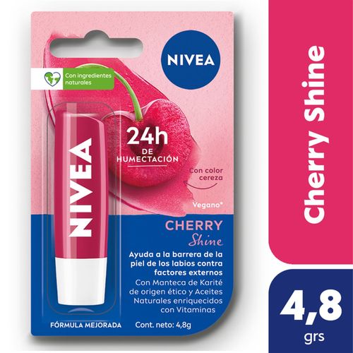 Protector labial humectante cherry shine para todo tipo de piel 4.8 grs