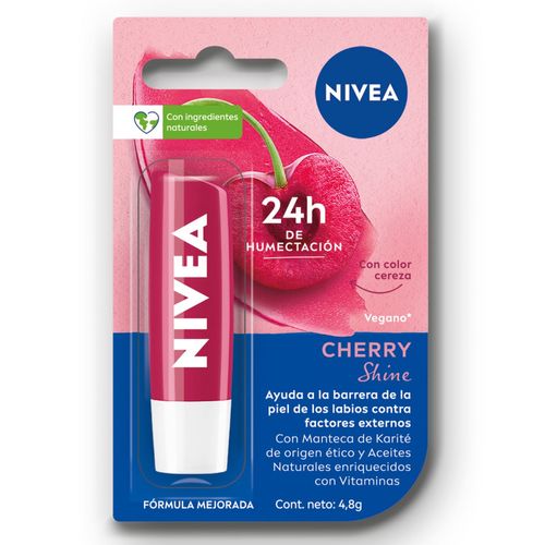 Protector labial humectante cherry shine para todo tipo de piel 4.8 grs
