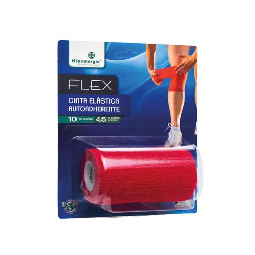 Venda elástica autoadherente flex 10cm x 4.5m roja (1 unidad)
