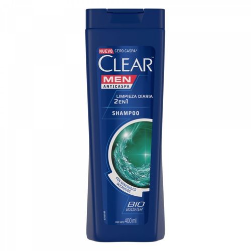 Shampoo 2 en 1 anticaspa clear limpieza diaria 400 ml