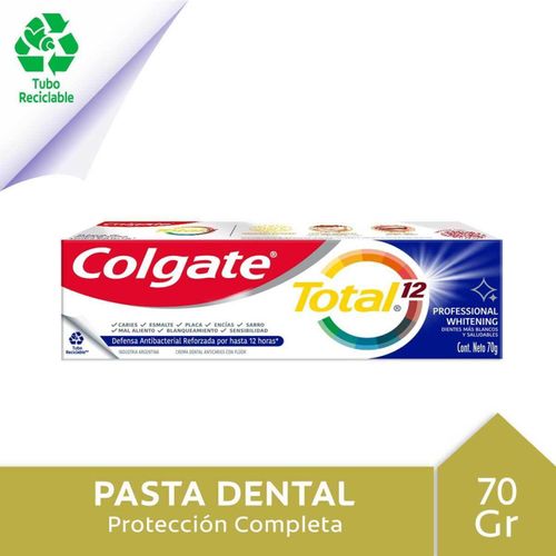 Pasta dental total 12 limpieza prof. blanq. tubo reciclable 70g