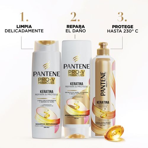 Combo keratina shampoo 400 ml + acondicionador 400 ml + crema para peinar 300 ml