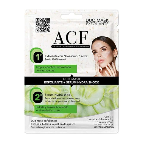 Mascara facial duo exfoliante scrub + serum