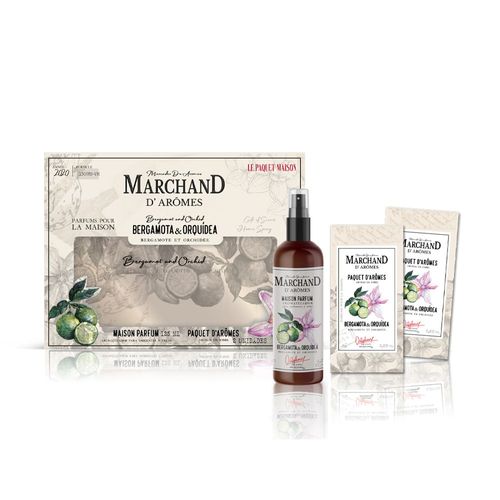 Pack maison bergamota & orquidea (home spray + 2 sobres perfumados)