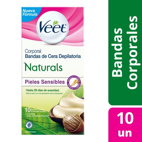 Bandas depilatorias corporales naturals (10 unidades)