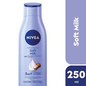 Crema corporal soft milk 5 en 1 piel seca 250 ml