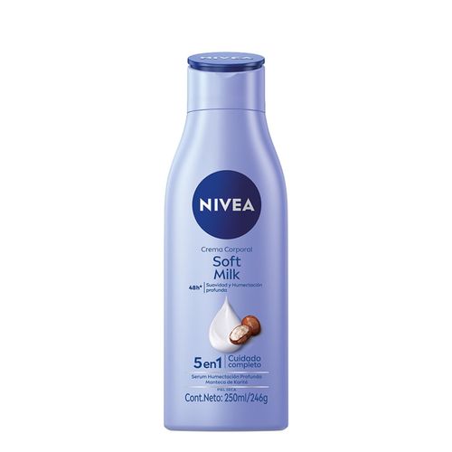 Crema corporal soft milk 5 en 1 piel seca 250 ml