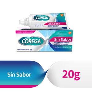 Adhesivo para prótesis dentales ultra crema sin sabor 20 gr