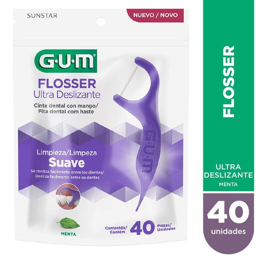 Hilo dental ultra deslizante con mango (40 unidades)