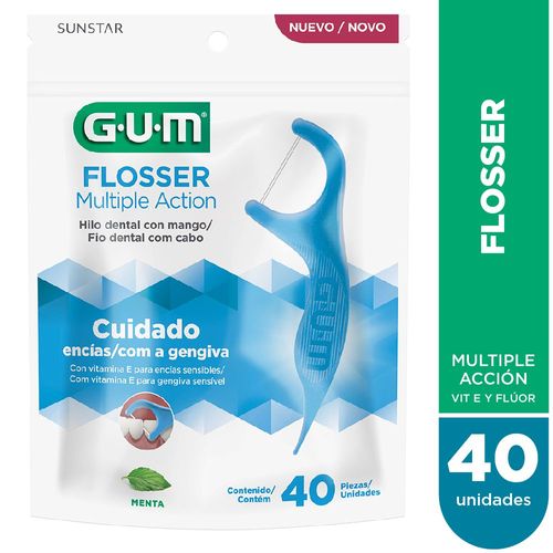 Hilo dental multiple accion con mango (40 unidades)