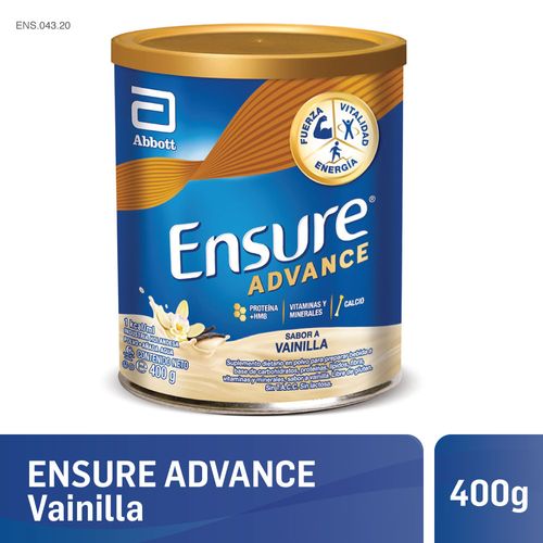 Suplemento nutricional advance sabor vainilla lata 400gr
