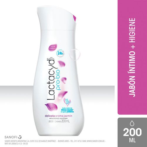 Jabon íntimo lactacyd delicata pro bio 200 ml
