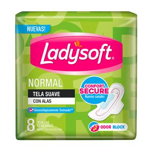 Toallitas femeninas con alas normal centro color (8 unidades)