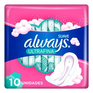 Toallas femeninas ultrafina suave con alas 10 unidades