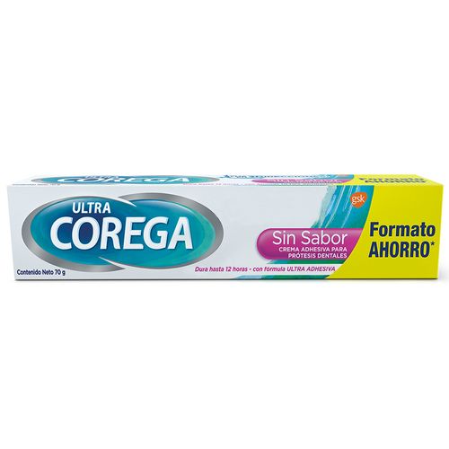 Adhesivo para prótesis dentales ultra crema sin sabor 70 gr