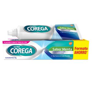 Adhesivo para prótesis dentales ultra crema sabor menta 70 gr