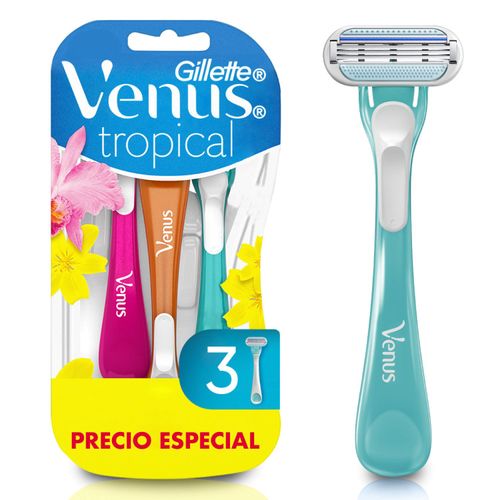 Máquina afeitar mujer gillette tropical (3 unidades)