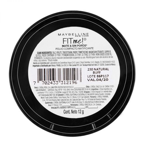 Polvo compacto fit me matte 12 gr