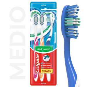 Cepillo dental triple acción medio promo (3 unidades)