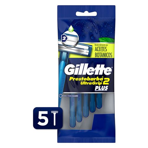 Máquina de afeitar aceites botánicos prestobarba ultragrip2 plus (5 unid)