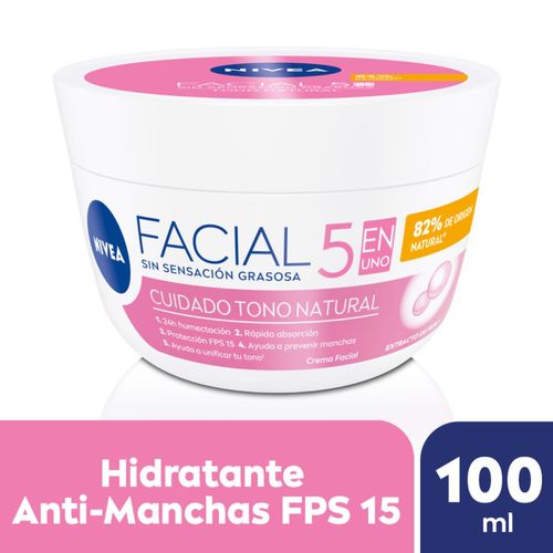 Crema facial hidratante 5 en 1 cuidado radiante y uniforme 100 ml
