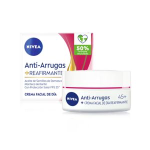 Crema facial revitalizante antiarrugas con aceite de argán 45+ 50 ml