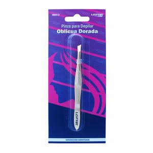 Pinza depilar oblicua dorada hs031-2