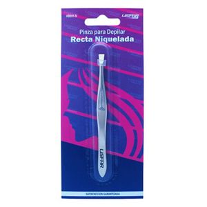 Pinza depilar recta niquelada hs031-5