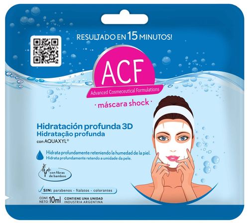 Máscara facial hidratacion profunda 3d