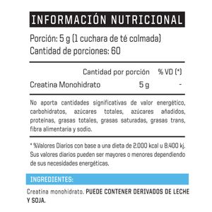 Creatina micronizada sabor neutro 300 gr