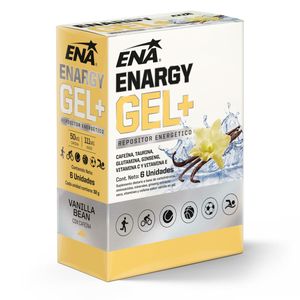 Suplemento deportivo enargy gel + con cafeina sabor vainilla bean (6 uni)