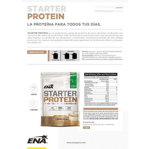 Suplemento dietario starter protein cafe con leche 400 gr