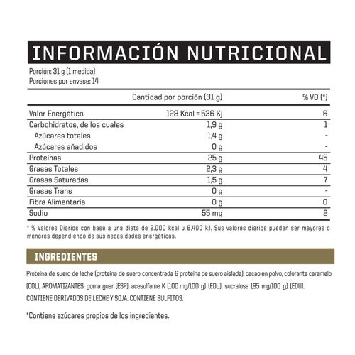 Suplemento deportivo whey protein sabor cookies & cream 453 gr