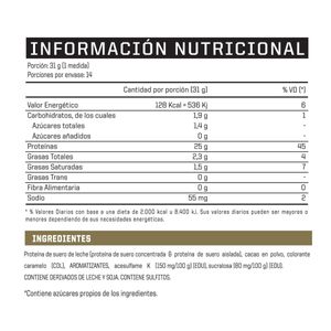 Suplemento deportivo whey protein double rich chocolate 453 gr