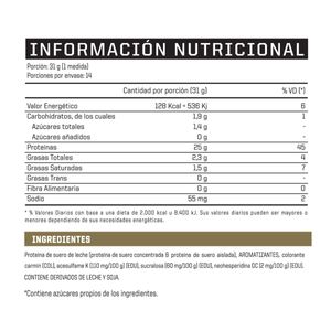 Suplemento deportivo whey protein frutillas a la crema 453 gr