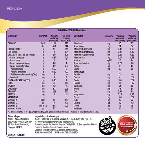Suplemento nutricional sabor chocolate lata 400 gr
