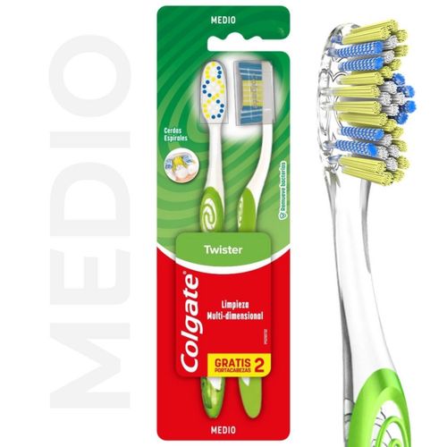 Cepillo de dientes twister medio 2 unidades